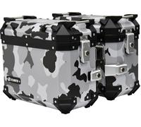 FC-Moto Terreno EVO Camo White 28 L Alu Side Case Set + Lock Cylinder Set, black-grey-white, size 28 for Men