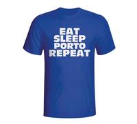 FC Porto Men's Eat Sleep Repeat T-Shirt in Blue | Size: Large FC Porto Blue L