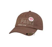 FC St. Pauli Cap Babycord Logo Patch Official Merchandise Beige Fine Corduroy Cap with Patch and Adjustable Closure, Classic with logo - brown, One Size