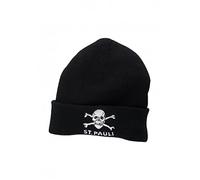 FC St. Pauli Skull Beanie Winter Hat, black, One Size
