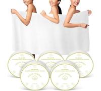 FCaeon Compressed Towel Tablets Large, Disposable Bath Towels for Travel, 140cm x 70cm Travel Bath Towel for Body Hotel Camping Hiking Outdoors Sports Beach Swimming Vacation[5 Pack White]