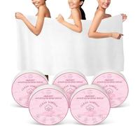 FCaeon Disposable Bath Towel Tablets Large 140x70cm 5PACK Compressed Bath Towels for Travel Premium Personal Cleansing Towel Tablets Great for Beauty & Personal Care (Pink)