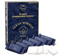 FCAEON Disposable Towel Tablet 25x23cm 20 PACK Individually Wrapped Compressed Coin Towelettes Cleaning Washcloth Coin Tissue Expandable Tower Tablets for Sensitive Skin Beauty & Personal Care (Blue)