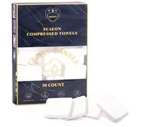 FCAEON Disposable Towel Tablet 25x23cm 50 PACK Bulk Pack Coin Towelettes Disposable Cleaning Washcloth Coin Tissue Expandable Tower Tablets for Sensitive Skin Beauty & Personal Care (Blue)