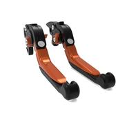 FCAPCBMUKW Clutch Brake Adjustable Folding Extendable Lever Brake for Fantic for Caballero for Scrambler Clutch Levers Brakes Motorcycle Brake Clutch(Black Orange)