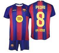 FCB FC Barcelona Children's Kit 8 PEDRI Home Kit 25/26 Official Replica - Children's Set with Blaugrana T-Shirt and Trousers (FR/ES, Age, 14 Years, Regular, Red and Blue)