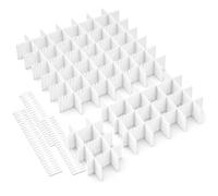 FCBDSGD 40 Pack Drawer Dividers, Adjustable and Cuttable Drawer Organisers for Kitchen, Bedroom, and Office, Plastic Storage Separators for Socks, Underwear, Makeup, and Tools, White