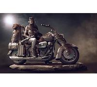 FCBEL 1/24 Modern female mercenary knight resin character die-cast model (with motorcycle) unassembled and unpainted miniature soldier kit/Y6328