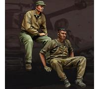 FCBEL 1/35 WWII American Tank Soldiers Resin Model Soldier Kit (2 people, no tanks) unassembled and unpainted die-casting miniature kit/K4268A