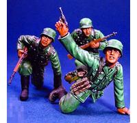 FCBEL 1/35 WWII German infantry resin soldier production kit (3 persons) unassembled and unpainted die-cast miniature model //T592P