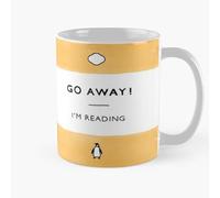 FCBFPT 11oz Coffee Mug Go Away! I'm Reading Penguin Classic Cute Mug Ceramic Coffee Mugs for Women and Men