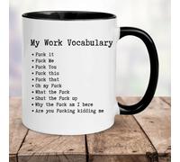 FCBFPT 11oz Coffee Mug My Work Vocabulary Cute Mug Ceramic Coffee Mugs for Women and Men