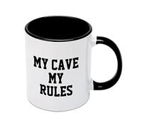 FCBFPT Funny Coffee Mug My Cave My Rules Novelty Cup Ceramic Mug White Tea Cup Christmas Mug 11 Oz Tea Or Coffee Cup