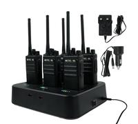FCC/WPC/CE Certified Industrial Walkie Talkies - 6 Pack for Logistics, Construction & Security