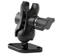 fccairms 1 inch Ball Mount Base with Double Socket Arm, Aluminum Alloy Material, Standard AMPS Hole Pattern, Compatible with RAM B Size 1" Ball Components.