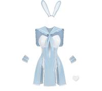 FCCAM Bunny Girl Costume for Women Sexy Sailor Bunny Cosplay Rabbit Girl Outfit for Halloween Carnival XXL