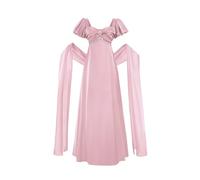 FCCAM Regency Dresses for Women Blue Regency Costume 1800s Victorian Dress Ball Gown with Shawl,Pink S