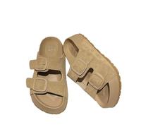 FCCBDFC Sliders Mens Smile Women Slippers Retro Trend With Buckle Summer Casual Shoes Comfortable Beach Round-headed