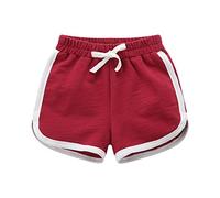 Fccrian Baby Girls Boys Shorts Cotton Active Athletic Running Sleeping for Toddler Kids Big Girl's Boy's Summer Beach Sports 9 Month Shorts (Red, 3-4 Years)