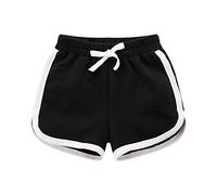 Fccrian Baby Girls Boys Shorts Cotton Active Athletic Running Sleeping for Toddler Kids Big Girl's Boy's Summer Beach Sports 9 Month Shorts (Black, 9-10 Years)