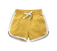 Fccrian Baby Girls Boys Shorts Cotton Active Athletic Running Sleeping for Toddler Kids Big Girl's Boy's Summer Beach Sports 9 Month Shorts (Yellow, 5-6 Years)