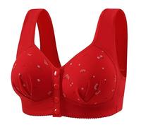 Fccrian Bras for Women Sexy Wireless Solid Color Underwear Adjustable Breathable Comfort Support Anti Drop Bra High Support Bras for Women (Red, D)