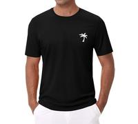 Fccrian Mens Cotton T Shirt Casual Summer Tshirt Crew Neck Short Sleeve Soft Tee Classic Basic T Shirt Big Mens Shirts (Black, M)