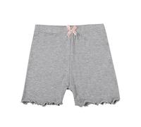 Fccrian Summer Girls' Pants Slip Proof Children's Leggings Three Quarter Pants Butterfly Wooden Ear Side Baby Shorts Biker Baby Girl (Grey, 13-14 Years)