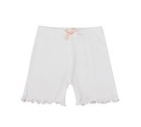 Fccrian Summer Girls' Pants Slip Proof Children's Leggings Three Quarter Pants Butterfly Wooden Ear Side Baby Shorts Biker Baby Girl (White, 7-8 Years)