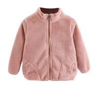 Fccrian Toddler Baby Winter Jacket 3D Ears Hoodie Coat Faux Fuzzy Thicken Warm Outwear for Girls Boys Coat Rack Wall Mounted Girl (Pink, 4-5 Years)