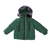 Fccrian Toddler Kids Baby Girls Boys Winter Coats Thicken Collar Hoodie Down Jacket Windproof Snowsuit Clothes Outerwear Casual Coat for Boys (Green, 6-12 Months)