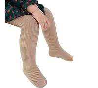 Fccrian Toddler Kids Baby Girls Cotton Solid Warm Knit Leggings Pantyhose Stretchy Basic Pants Socks Pantihose for Winter Stocking Skirt Pants Baby Girl (Khaki, 0-3 Months)