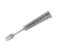 FccsiKoa Butterfly Fork, Training Device for The Butterfly Fork, Outdoor Equipment, Training Fork for The Butterfly Fork for Hunting And Grilling, Argent handle
