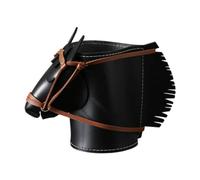 FccsiKoa Horse Head-Shaped Desk Organizer, Makeup Brush Holder, Storage Solution, Remote Control Organizer for The Living Room, Bookshelf, Black