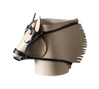 FccsiKoa Horse Head-Shaped Desk Organizer, Makeup Brush Holder, Storage Solution, Remote Control Organizer for The Living Room, Bookshelf, Beige