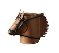 FccsiKoa Horse Head-Shaped Desk Organizer, Makeup Brush Holder, Storage Solution, Remote Control Organizer for The Living Room, Bookshelf, Brown