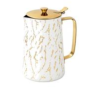 FccsiKoa Latte Art Steaming Jug with Fine Tip Spout Modern Minimalist Stainless Steel Milk Foaming Pitcher Heat Conductive for Home Baristas, 1000ML
