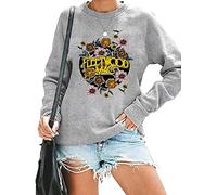FCDIED Rock Band Sweatshirt for Women Vintage Graphic Rock Music Shirt Casual Long Sleeve Crewneck Pullover Tops, Gray, Medium