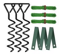 FCENDS Tree Stake Kit, Heavy Duty Spiral Tree Stakes and Supports for Straightening Leaning or Young Trees, Protects from Harsh Weather