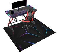 Fcenghox Office Gaming Chair Mat for Carpet 60 x 70 cmComputuer Desk Chair Mat for Hardwood Floor Under Desk Low-Pile Office Rug Gaming Rolling Chair Mat for Hard Wooden Black Protector Rug Washable