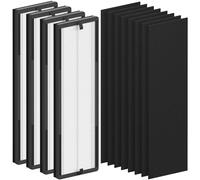 FCFMY True HEPA Replacement Filter Compatible with Eureka NEA120 and Toshiba CAF-W36USW, High Value Pack 2 HEPA (NEA-F1) + 6 Carbon Pre-Filters (NEA-C1)