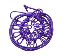 FCfpxwtz Laundry Drying line, Multicolor Retractable Clothesline 1pcs With 12 Clips Portable No Punching For Travel Camp(Purple)