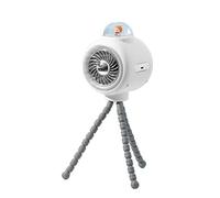 FCfpxwtz Portable Desk Fan, Bladeless Stroller Fan USB Rechargeable 1200/3600mAh Pink/White Portable Foldable(White 1200 Mah)