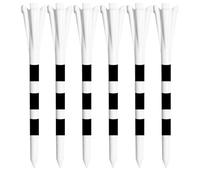 FCfpxwtz Premium Golf Tees, Unbreakable Golf Tees 5-Prong Stripe Multicolor 50pcs Low Friction Ball Holder(70mm White)
