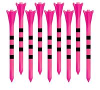 FCfpxwtz Premium Golf Tees, Unbreakable Golf Tees 5-Prong Stripe Multicolor 50pcs Low Friction Ball Holder(70mm Pink)