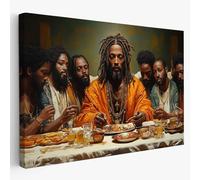 Fchen art Banksy Style Last Supper Canvas Print Painting - Graffiti Pop Art Street Wall Decor, 60x90cm, Funny Doodle Parody, Modern Home & Dining Room Living Room Bedroom