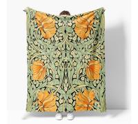 Fchen art Botanical Sage Green Yellow Large Throw Blanket,William Morris Tole Blanket,William Morris Holland Park Fleece Flannel Throw Newborn Swaddle Blankets,Blankets For Sofa Couch 175x 200cm