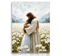 Fchen art Jesus Save Me Wall Art Painting Jesus Hugging Me In The Garden Painting Art Jesus Christ Wall Motivational Poster I Held Him Would Not Let Him Go First Day In Heaven Prayer Art 12"x16"