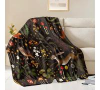 Fchen art Vintage Blanket Jungle Tropical Flower Tapestry Throw Woven from Cotton William Morris Retro Flowers Blanket Double Retro Boho Botanical Plant Throw Bed Blanket for Sofa Chair 125 x 150cms