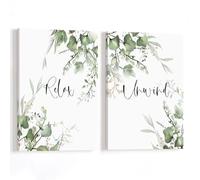 Fchen art Wash Your Worries Away Printable Bathroom Wall Art (30x40cm) - Botanical Greenery Quote Painting for Spa, Living Room & Bedroom Decor | Minimalist Home Decor